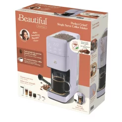 Beautiful Perfect Grind Programmable Single Serve Coffee Maker, Lavender by Drew Barrymore