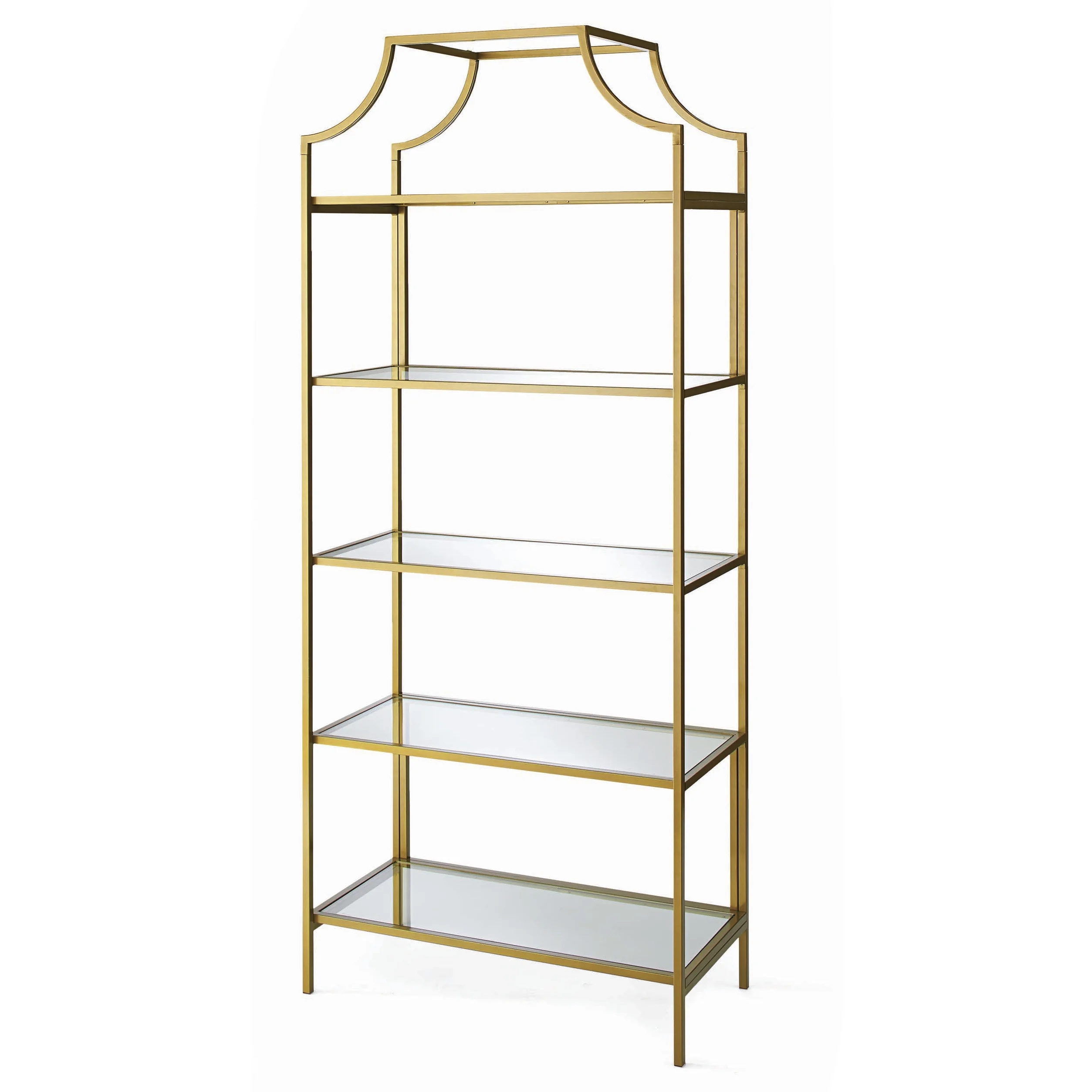 Better Homes & Gardens 71" Nola 5 Shelf Etagere Bookcase, Gold Finish