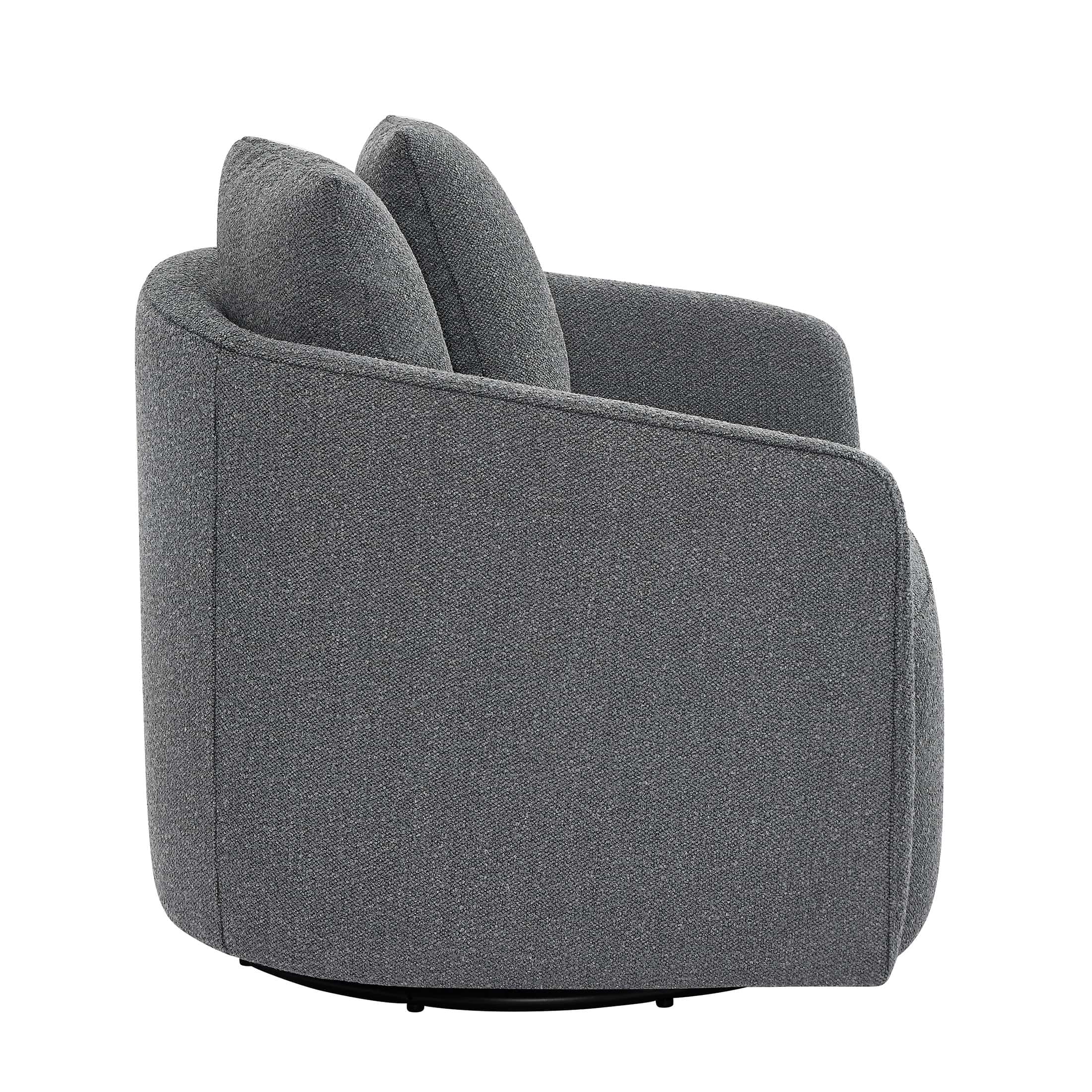 Beautiful Drew Kids Accent Chair by Drew Barrymore, Charcoal Bouclé Fabric