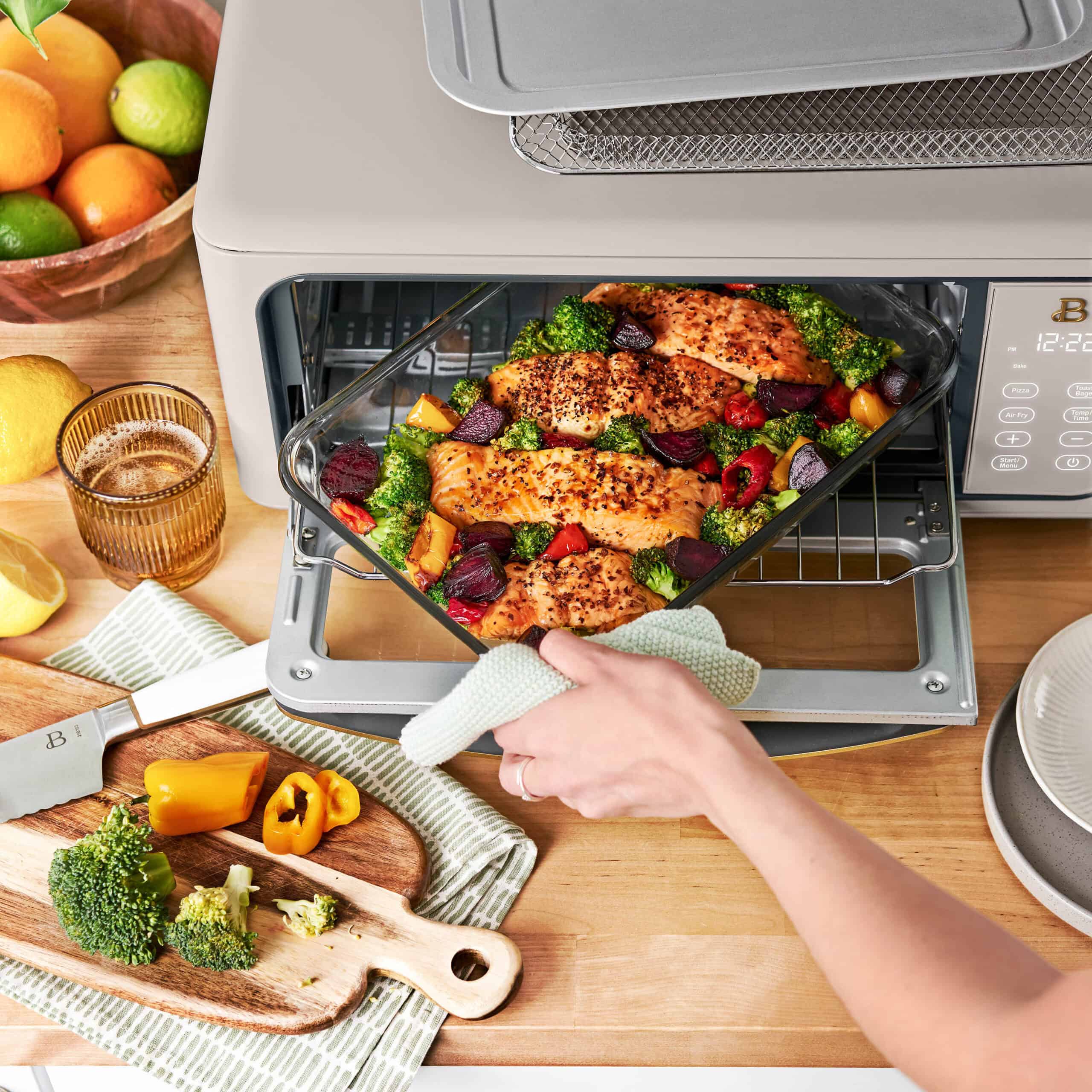 Beautiful Infrared Air Fry Toaster Oven, 9-Slice, 1800 W, Porcini Taupe by Drew Barrymore
