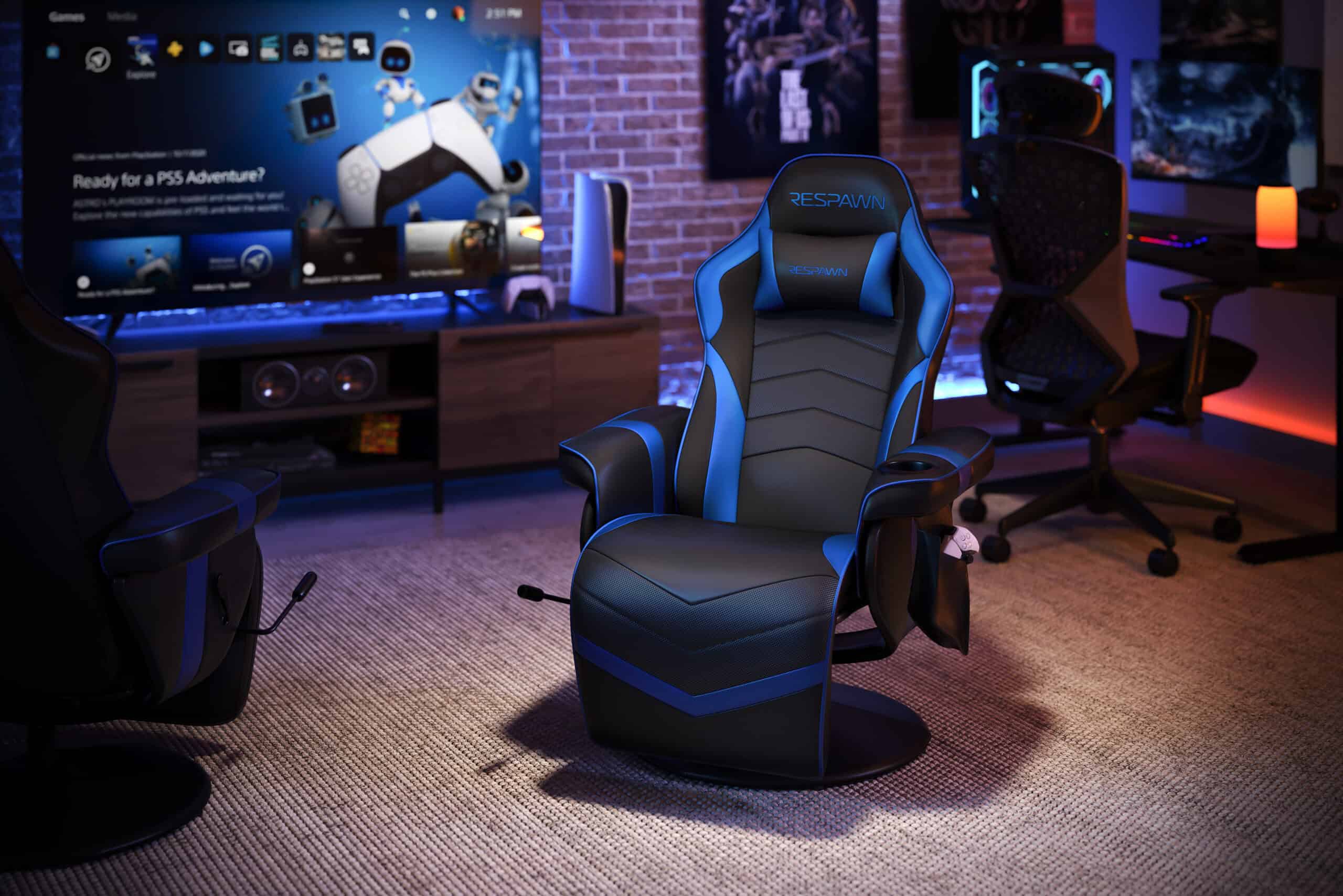RESPAWN 900 Gaming Recliner - Reclining Gaming Chair with Footrest, Gaming Chair Recliner, Blue