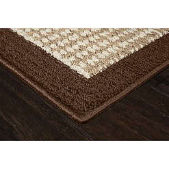 Mainstays Traditional Faux Sisal Olefin Brown Border Indoor Living Room Area Rug, 7'6