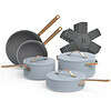 Beautiful 12pc Ceramic Non-Stick Cookware Set, Cornflower Blue by Drew Barrymore