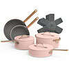 Beautiful 12pc Ceramic Non-Stick Cookware Set, Rose by Drew Barrymore