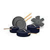 Beautiful 12pc Ceramic Non-Stick Cookware Set, Starry Night by Drew Barrymore, Blue