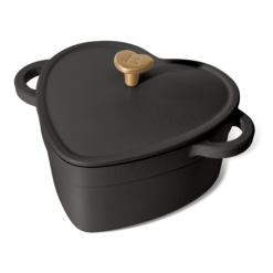 Beautiful 2QT Cast Iron Heart Dutch Oven, Black Sesame by Drew Barrymore