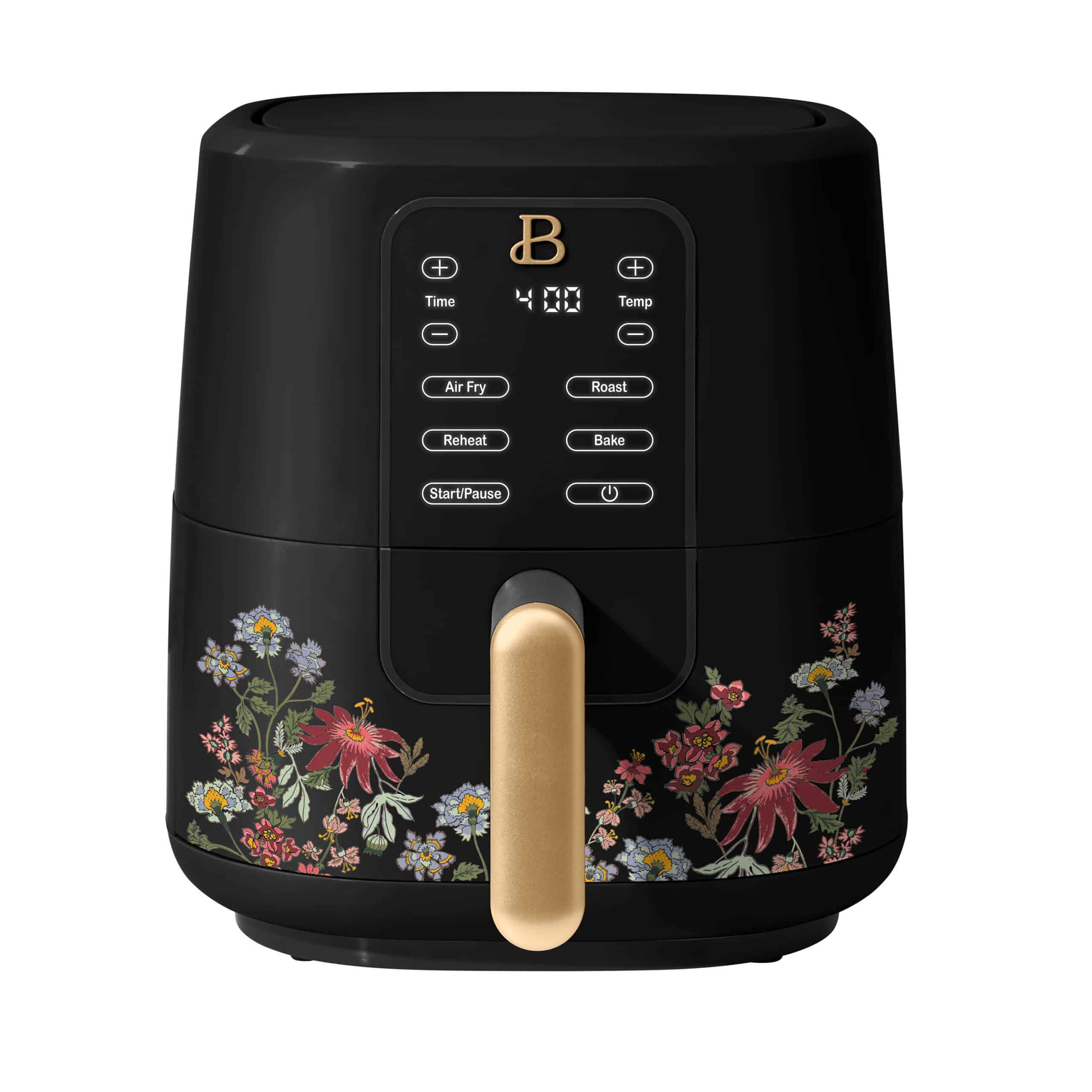 Beautiful 3 Qt Air Fryer with TurboCrisp Technology, Wildflower by Drew Barrymore, Black