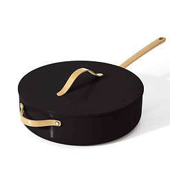 Beautiful 5.5 Quart Ceramic Non-Stick Sauté Pan, Black Sesame by Drew Barrymore