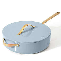 Beautiful 5.5 Quart Ceramic Non-Stick Sauté Pan, Cornflower Blue by Drew Barrymore
