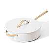 Beautiful 5.5 Quart Ceramic Non-Stick Sauté Pan, White Icing by Drew Barrymore