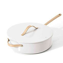 Beautiful 5.5 Quart Ceramic Non-Stick Sauté Pan, White Icing by Drew Barrymore