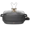 Beautiful 5 in 1 Electric Skillet - Expandable up to 7 Qt with Glass Lid, Oyster Gray by Drew Barrymore