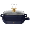 Beautiful 5 in 1 Electric Skillet - Expandable up to 7 Qt with Glass Lid, Starry Night by Drew Barrymore, Blue