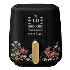 Beautiful 6 Qt Air Fryer with TurboCrisp Technology and Touch-Activated Display, Wildflower by Drew Barrymore, Black