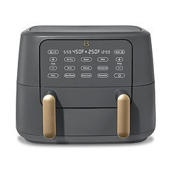 Beautiful 9 QT TriZone Air Fryer, Oyster Grey by Drew Barrymore