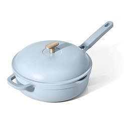 Beautiful All-in-One 4 QT Hero Pan with Steam Insert, 3 Pc Set, Cornflower Blue by Drew Barrymore