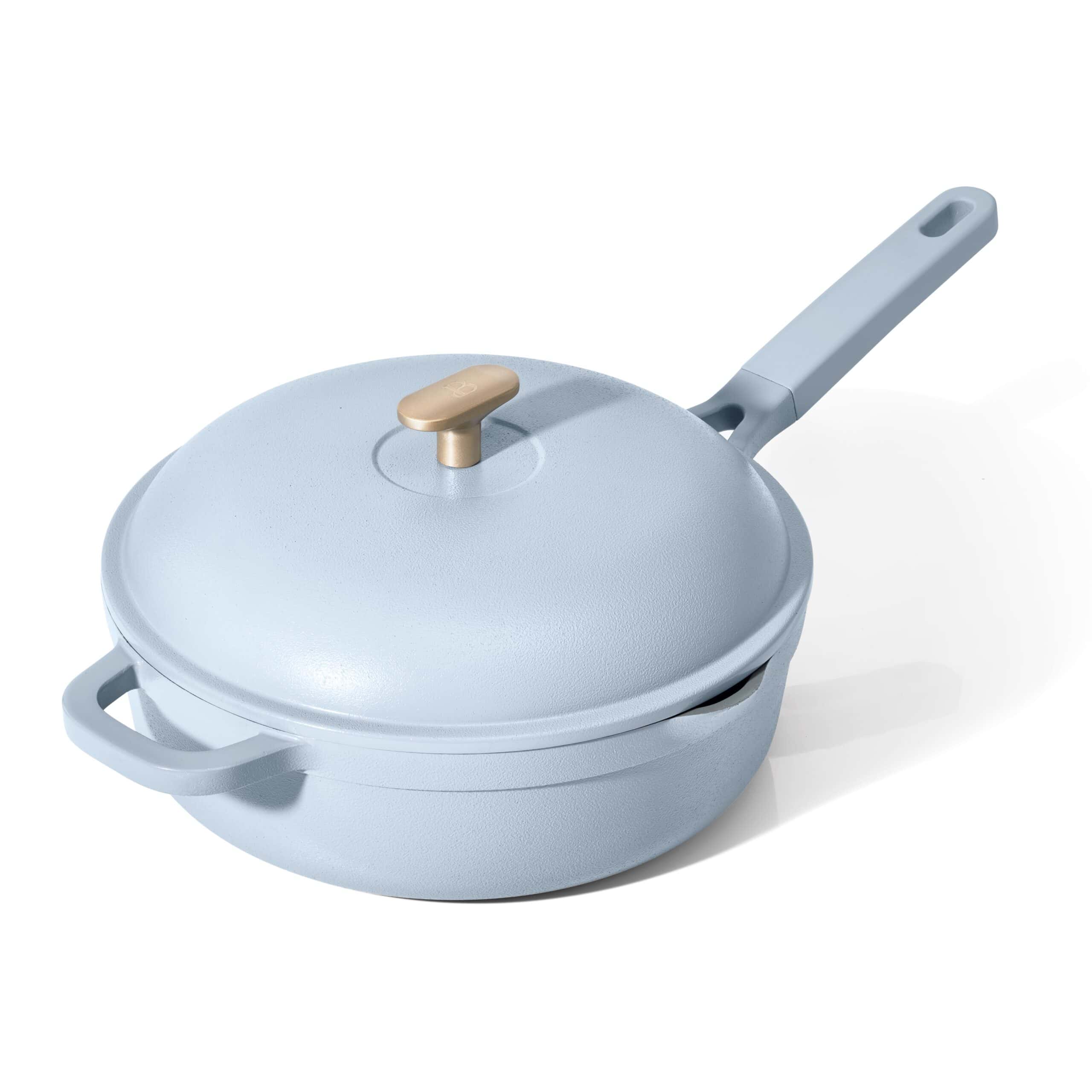Beautiful All-in-One 4 QT Hero Pan with Steam Insert, 3 Pc Set, Cornflower Blue by Drew Barrymore