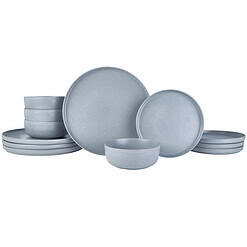 Beautiful Modern Dots 12 Piece Stoneware Dinnerware Set Cornflower Blue by Drew Barrymore