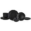 Beautiful Scallop Stoneware Dinnerware 12 Piece Set Black by Drew Barrymore