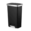 Better Homes & Gardens 11.9 Gallon Kitchen Trash Can, Plastic Step-On Kitchen Trash Can, Black