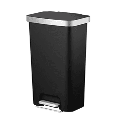 Better Homes & Gardens 11.9 Gallon Kitchen Trash Can, Plastic Step-On Kitchen Trash Can, Black