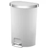 Better Homes & Gardens 14.5 Gallon Kitchen Step Trash Can, Plastic Step-On Pedal Kitchen Trash Can, White