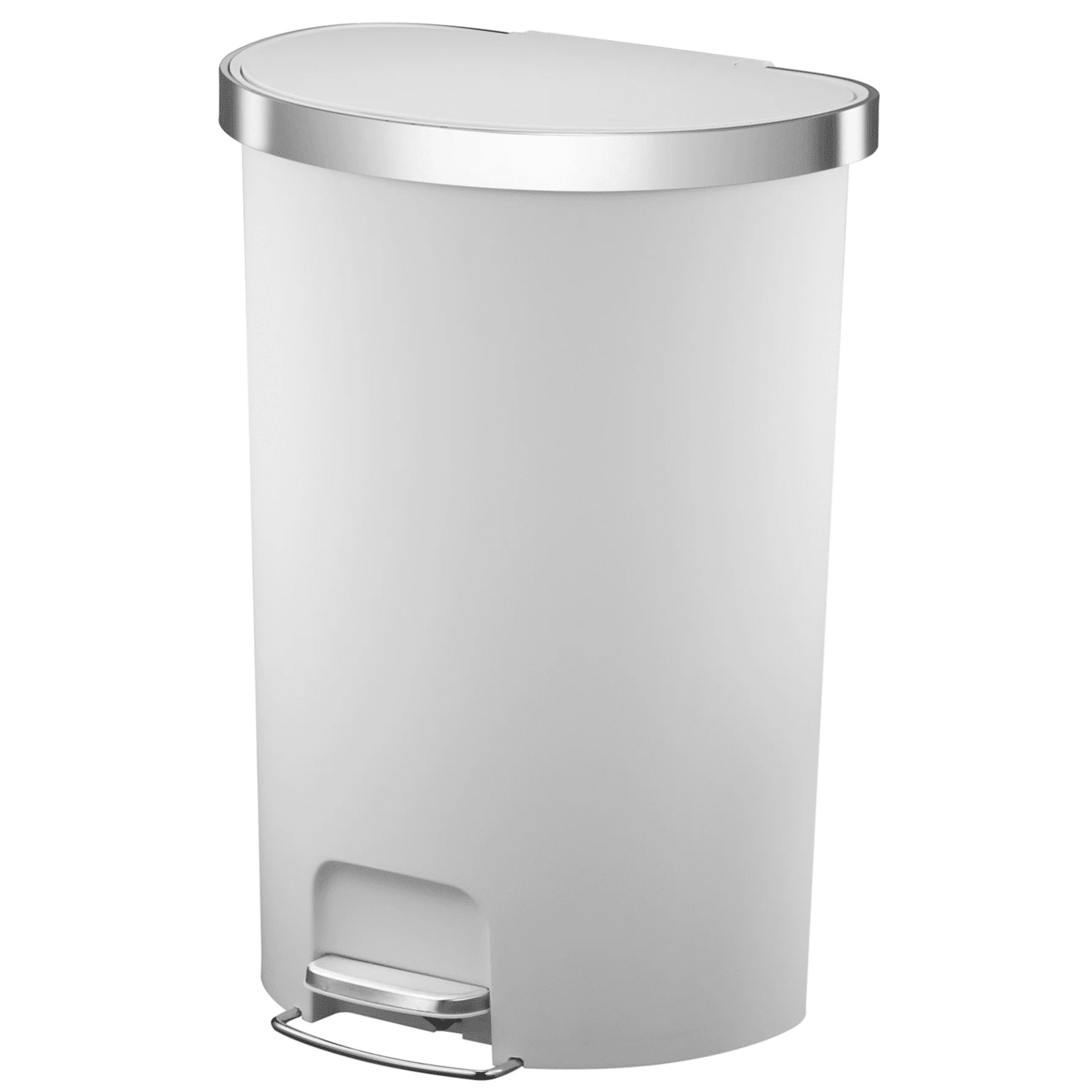 Better Homes & Gardens 14.5 Gallon Kitchen Step Trash Can, Plastic Step-On Pedal Kitchen Trash Can, White