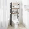 Better Homes & Gardens Jace 3-Shelf Over the Toilet Space Saver, Black and Natural Oak Finish
