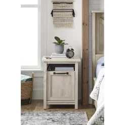 Better Homes & Gardens Modern Farmhouse USB Nightstand, Rustic White Finish