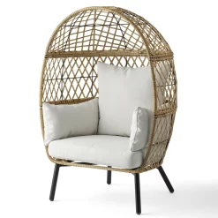 Better Homes & Gardens Ventura Outdoor Wicker Stationary Natural (Kid's Egg Chair), 21.65 in. x 27.17 in. x 39.57 in.