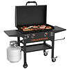Blackstone 2-Burner 28” Propane Griddle with Hood and Omnivore Griddle Plate