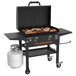 Blackstone 2-Burner 28” Propane Griddle with Hood and Omnivore Griddle Plate