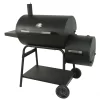 Expert Grill 28" Offset Steel Charcoal Smoker Grill with Side Firebox, Black, New