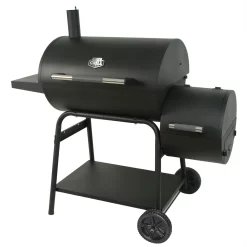Expert Grill 28" Offset Steel Charcoal Smoker Grill with Side Firebox, Black, New