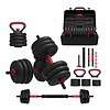 FitRx SmartBell Gym, 60 lbs. 4-in-1 Adjustable Interchangeable Dumbbell, Barbell, and Kettlebell Weight Set, Black