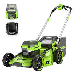 Greenworks 2546402 60V 21" Self Propelled Lawn Mower with (1) 8.0 Ah Battery & Rapid Charger