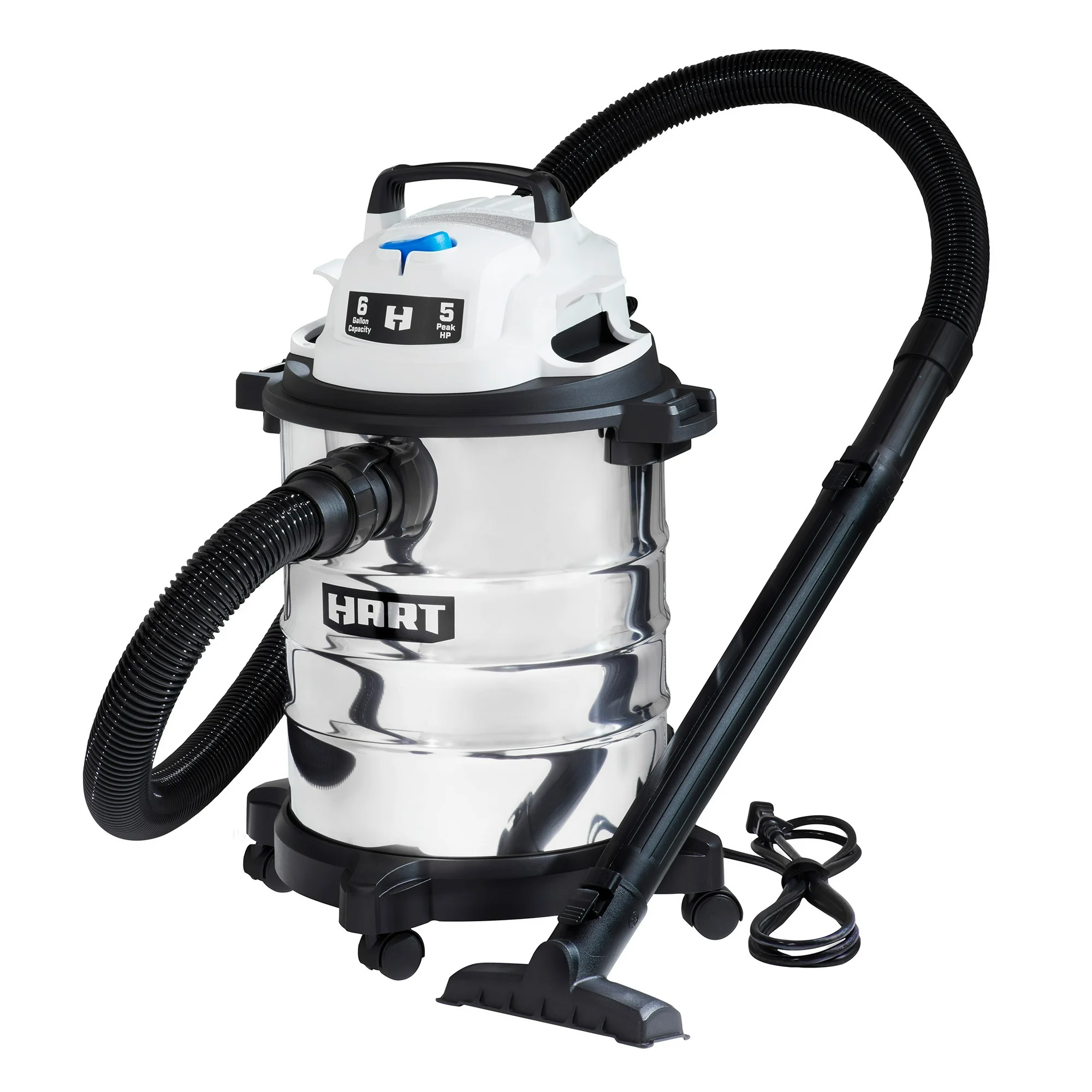 HART 6 Gallon 5 Peak HP Stainless Steel Wet/Dry Vacuum, VOC608S 3702
