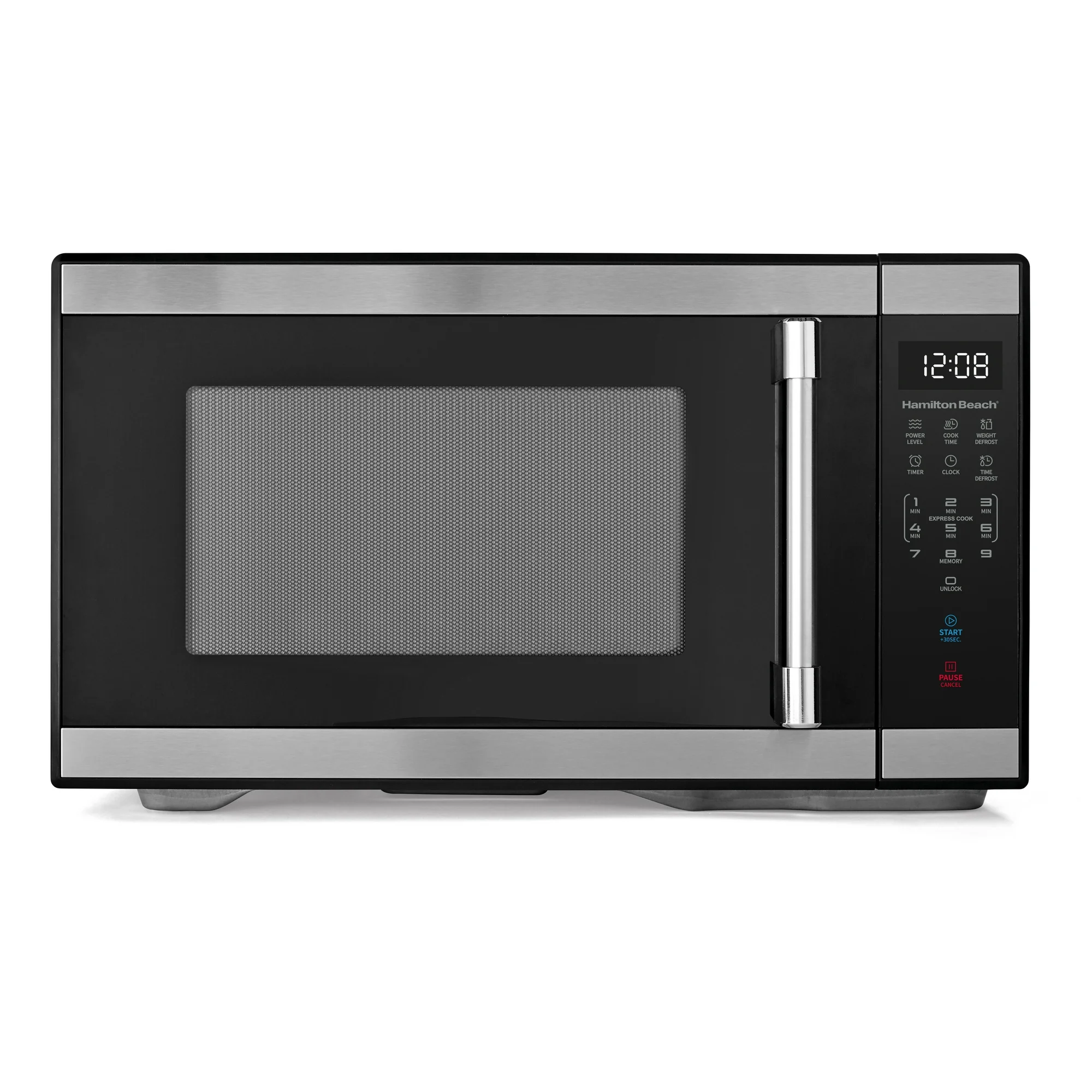 Hamilton Beach 1.1 Cu ft Countertop Microwave Oven in Stainless Steel, Sensor Cook