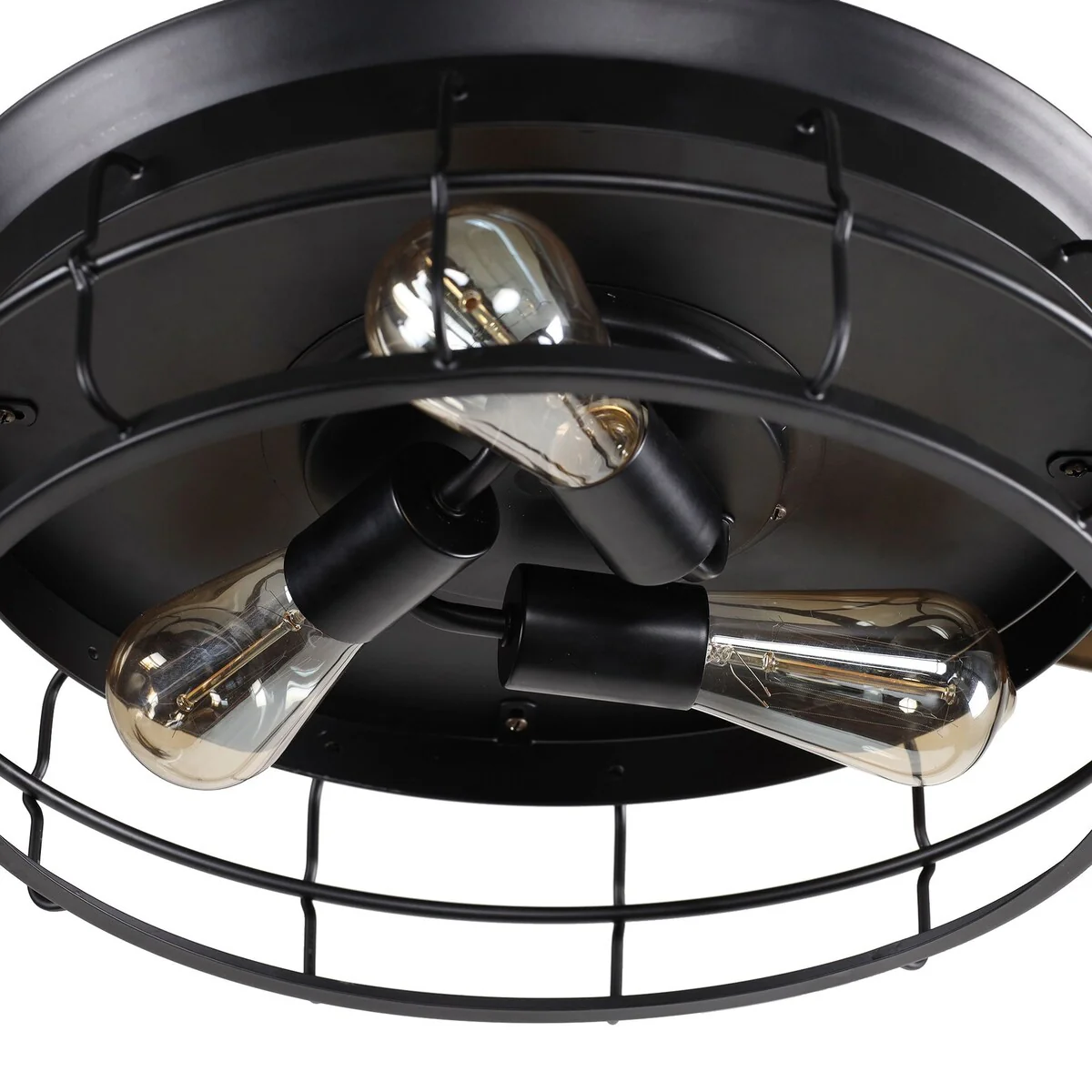 Parrot Uncle 36 in. Industrial Retractable 3-Blade Black Ceiling Fan with Light Kit and Remote Control