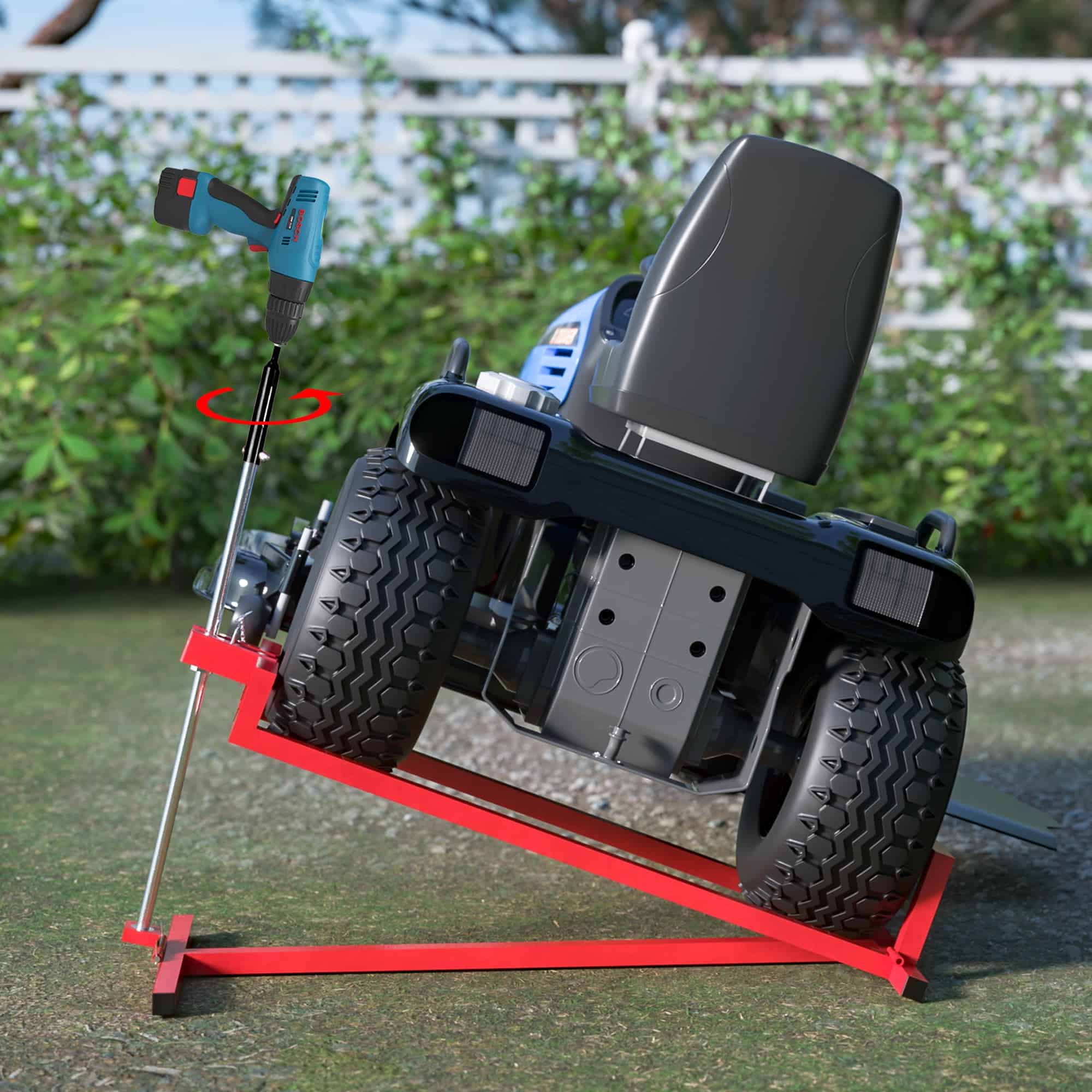 LZBEITEM Lawn Mower Lift Jack - 882 lbs Capacity for Tractors and Zero Turn Lawn Mowers Red