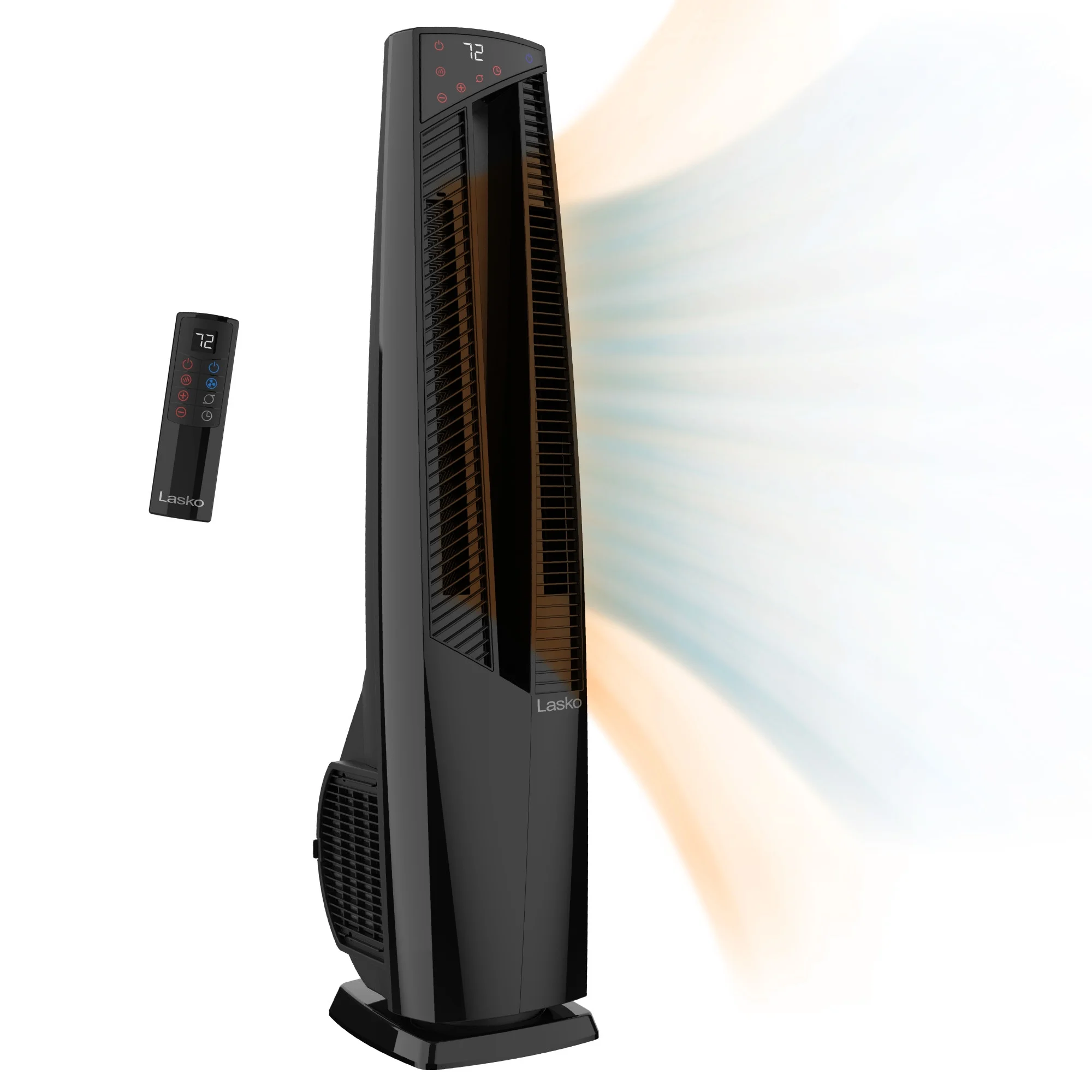 Lasko 37.5" Duo Comfort High Velocity Fan and Ceramic Space Heater with Remote, Black, FHV801, New
