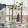 Lifestorey Devin Oval Metal Bar Cart, Antique Pewter