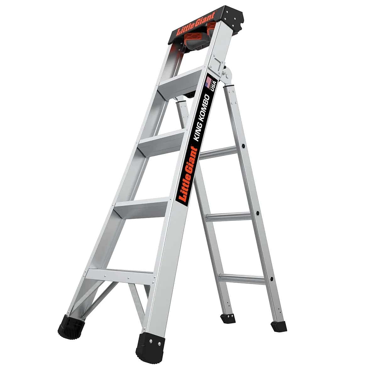 Little Giant King Kombo 5'-8' Aluminum 3-in-1 Combo Ladder, Type 1A - 300 lbs. Rated, 11 ft. 4 in. Reach