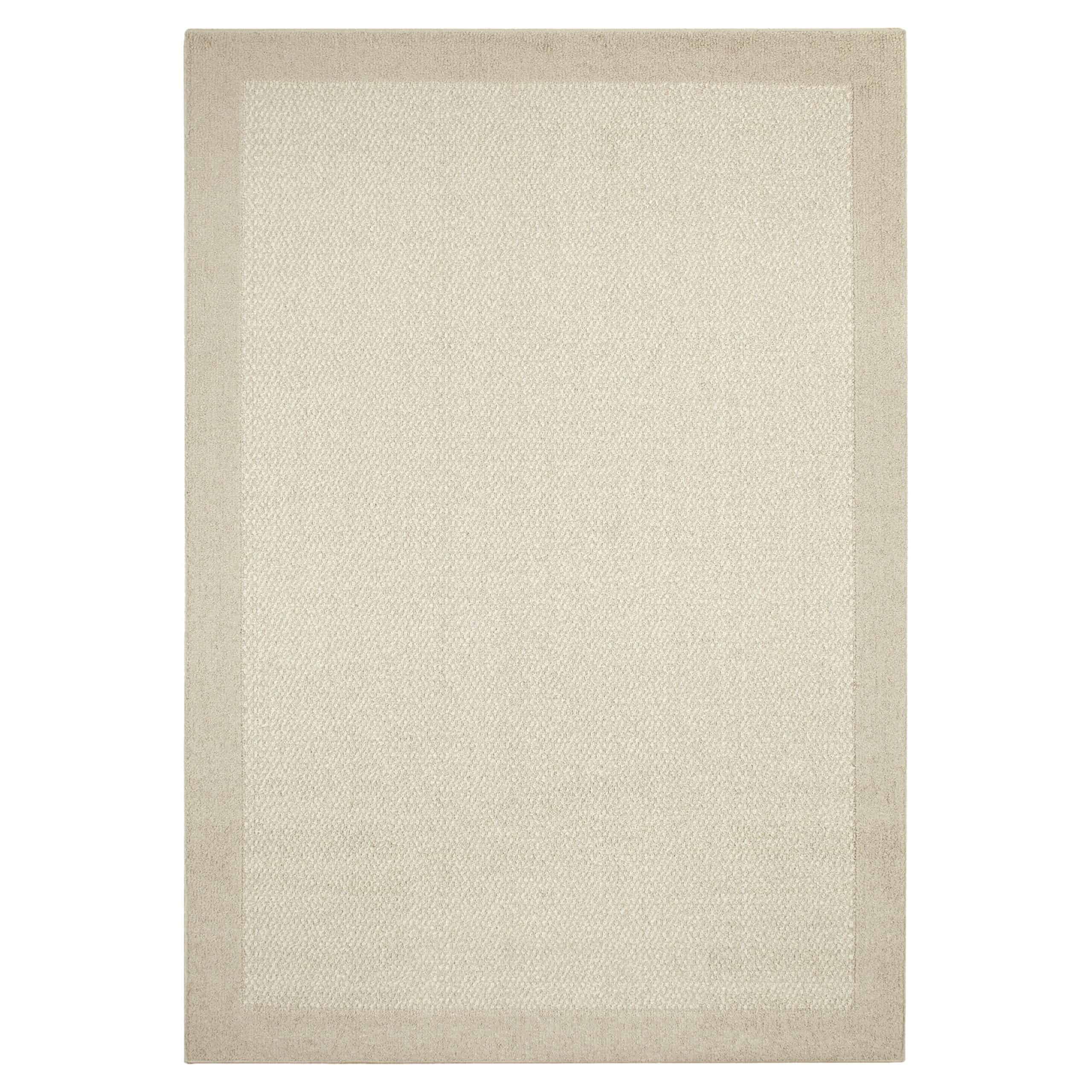 Mainstays Traditional Faux Sisal Olefin Beige Border Indoor Living Room Area Rug, 7'6"x10', Beige