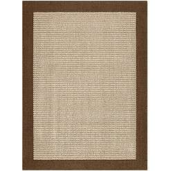 Mainstays Traditional Faux Sisal Olefin Brown Border Indoor Living Room Area Rug, 7'6