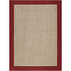 Mainstays Traditional Faux Sisal Olefin Red Border Indoor Living Room Area Rug, 7'6" x 10', Red