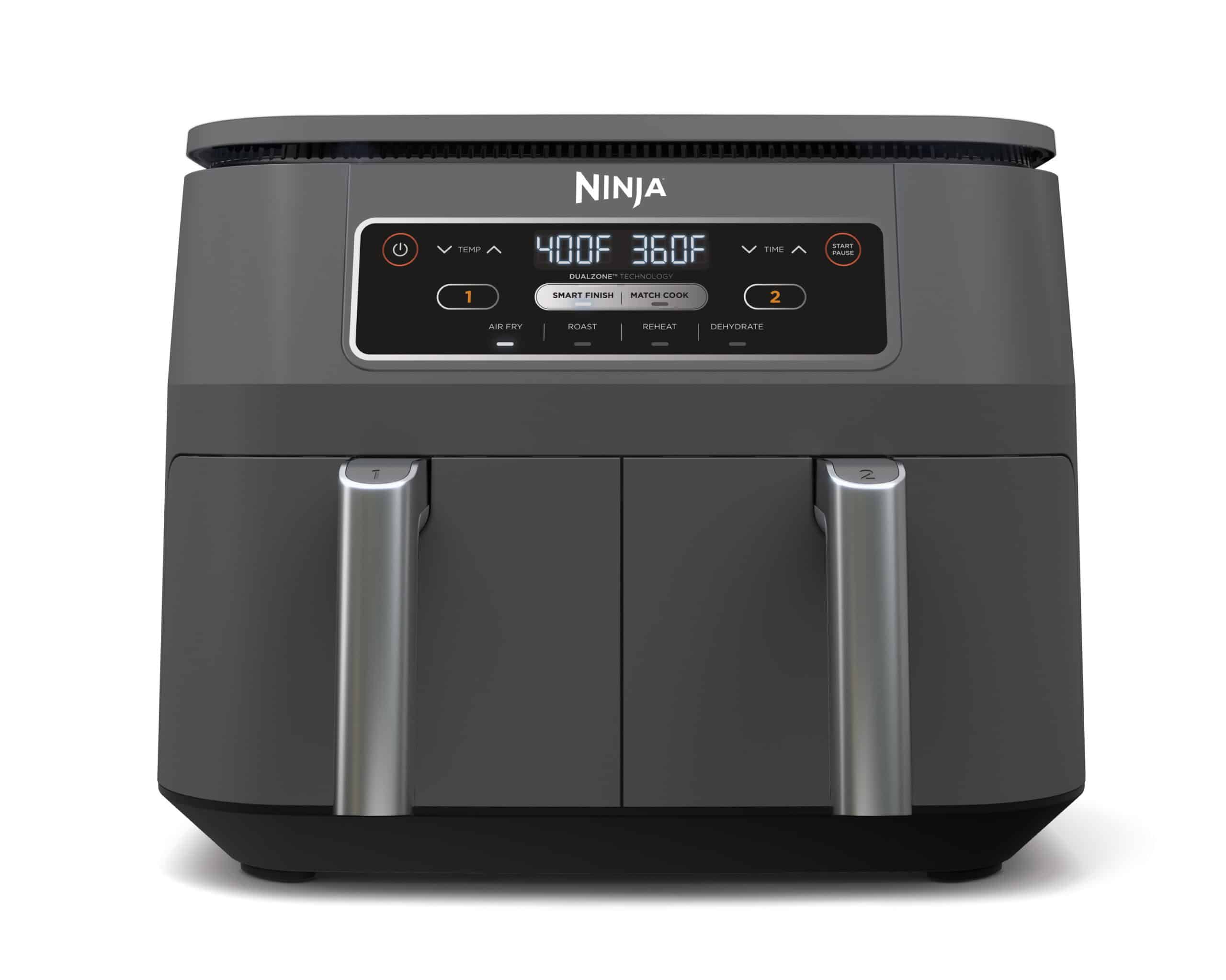 Ninja DZ100WM Foodi 4 in 1, 8 qt. 2-Basket Air Fryer with DualZone Technology, Air Fry, Roast & More, Black