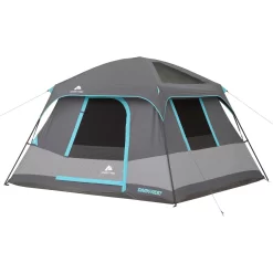 Ozark Trail 10' x 9' 6-Person Dark Rest Cabin Tent w/Skylight Ceiling Panels, 15.4 lbs