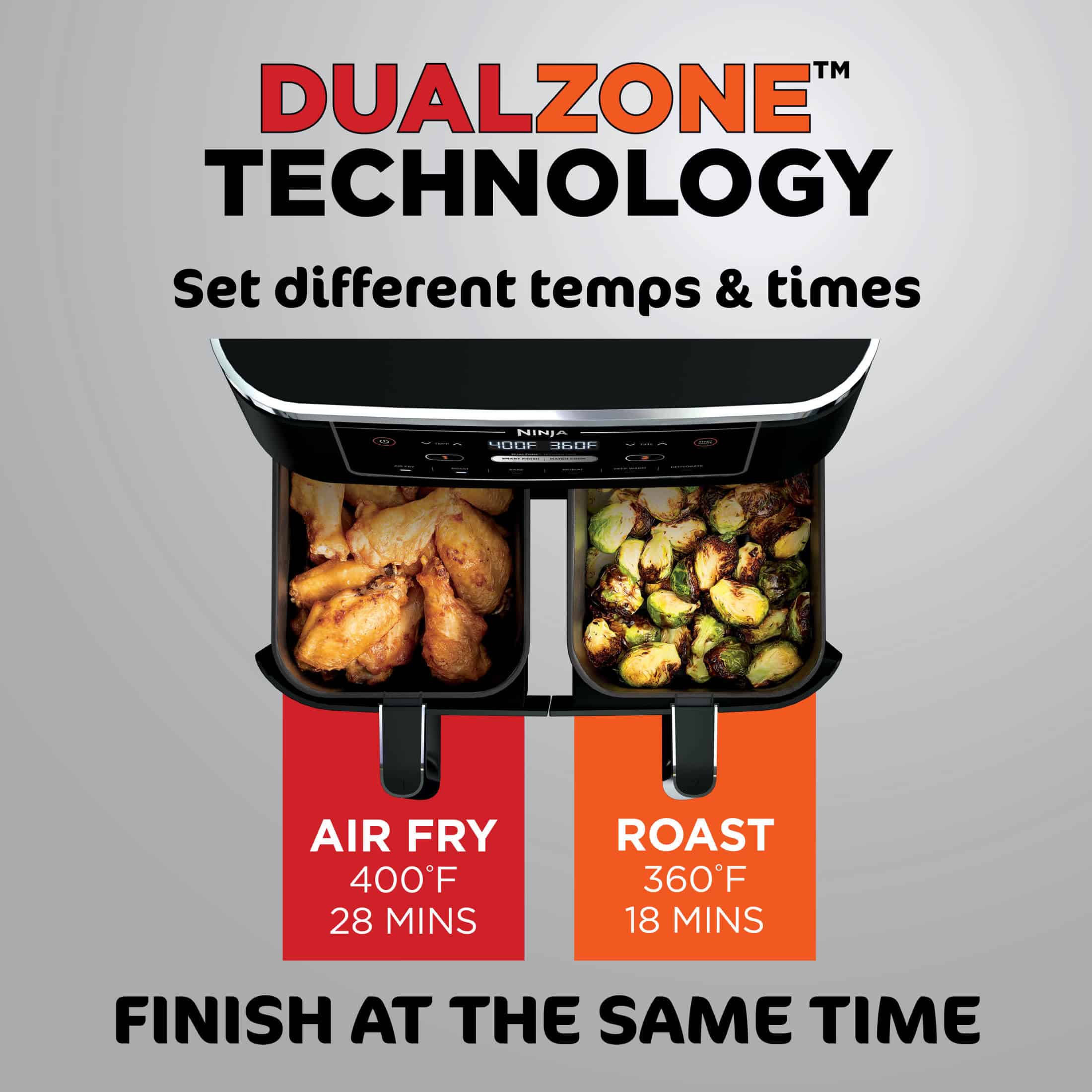 Ninja Foodi 6-in-1 - 10-Qt. 2-Basket Air Fryer with DualZone Technology- Air Fry, Roast & More