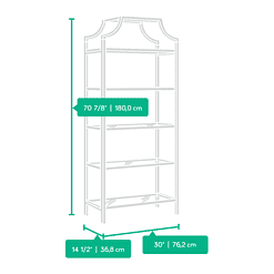 Better Homes & Gardens 71" Nola 5 Shelf Etagere Bookcase, Gold Finish